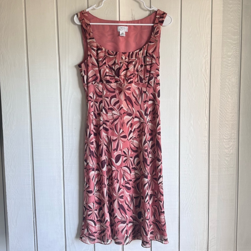 Vintage Ann Taylor Loft Floral Midi Dress